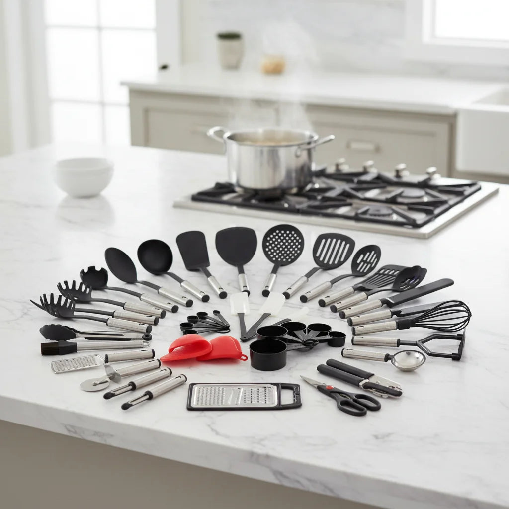 42 Pcs Stainless Steel Kitchen Gadgets Nylon Kitchenware Set Kitchen Tool Utensil Set