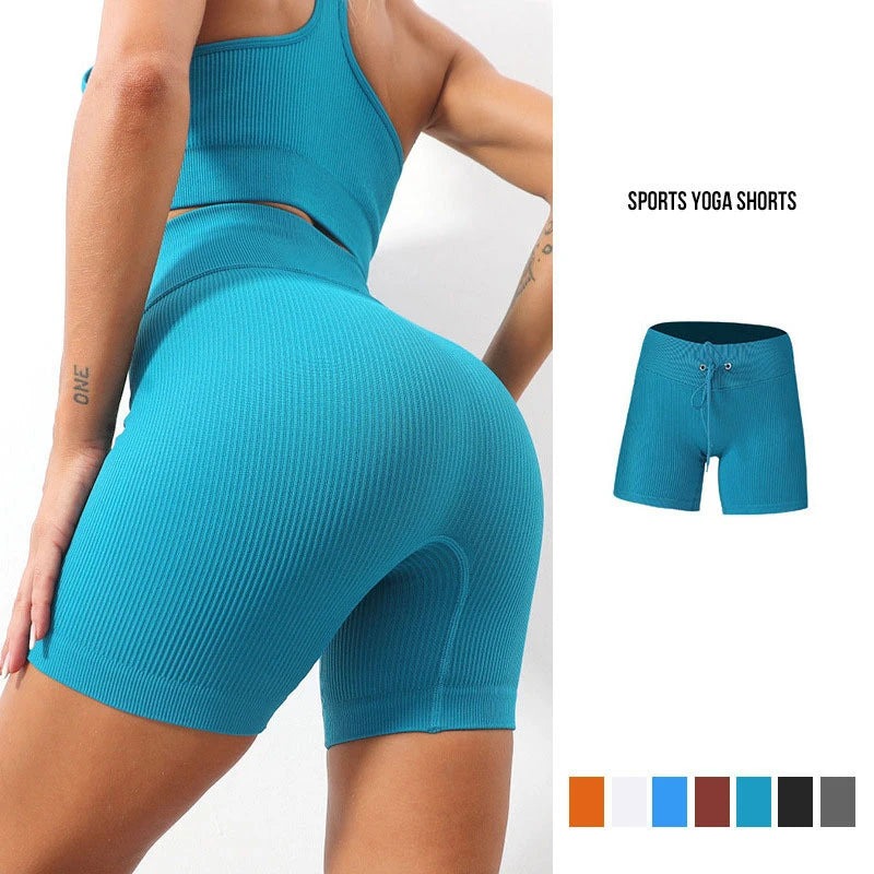Women's Casual High Waist Athletic Shorts Quick Dry Spandex Butt Lift Stripe Breathable Elastic Waist Custom New Design for Yoga