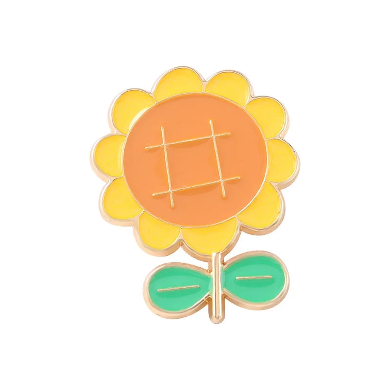 Sunflower Blank Metal Lapel Pin With Backing Card Brooch Custom Solid Mini Bouquet Flower Lapel Pins