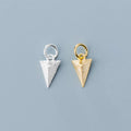 925 Sterling Silver Pyramid Pendant Brushed 3D Triangle Charm for Jewelry Making Supplies