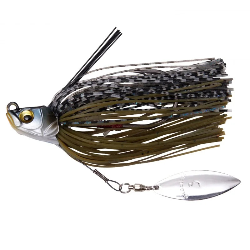Japanese Quality Saltwater Fishing Chatterbait 3D Eyes Jig Bass Lures Rubber Skirt Spinner Buzzbait Chatter Artificial Bait