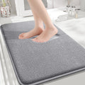 YFL Extra Soft Shower Mat Rug Thick Memory Foam Eco-Friendly Rubber/PVC Backing Modern Design Quick Dry Solid Pattern