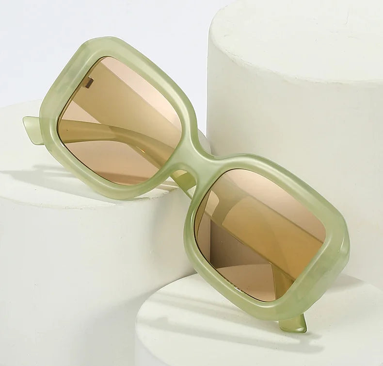 Popular Sell Unisex PC UV400 Square Summer Beach Fashion Candy Color White Purple Sunglasses