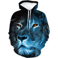 Fitspi Wholesale Unisex Cool Art Pattern 3d Animal King Print Hoodies Lion Hoodie Men's Pullover Funny Women's Sweatshirts