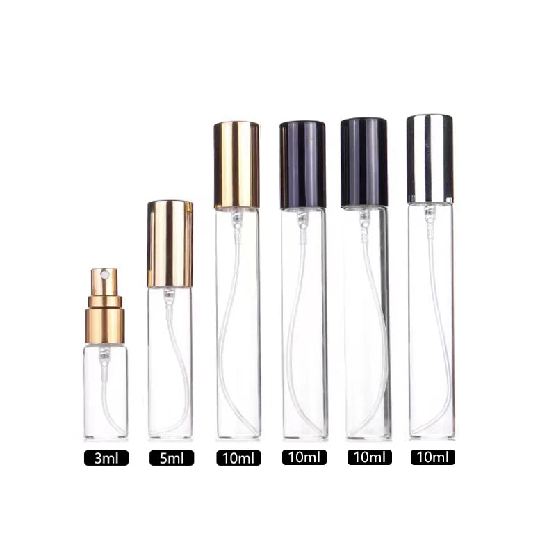 3ml 5ml 10ml Mini clear Glass Perfume Bottle Round Empty Glass Spray Bottle Fine Mist Perfume Bottles