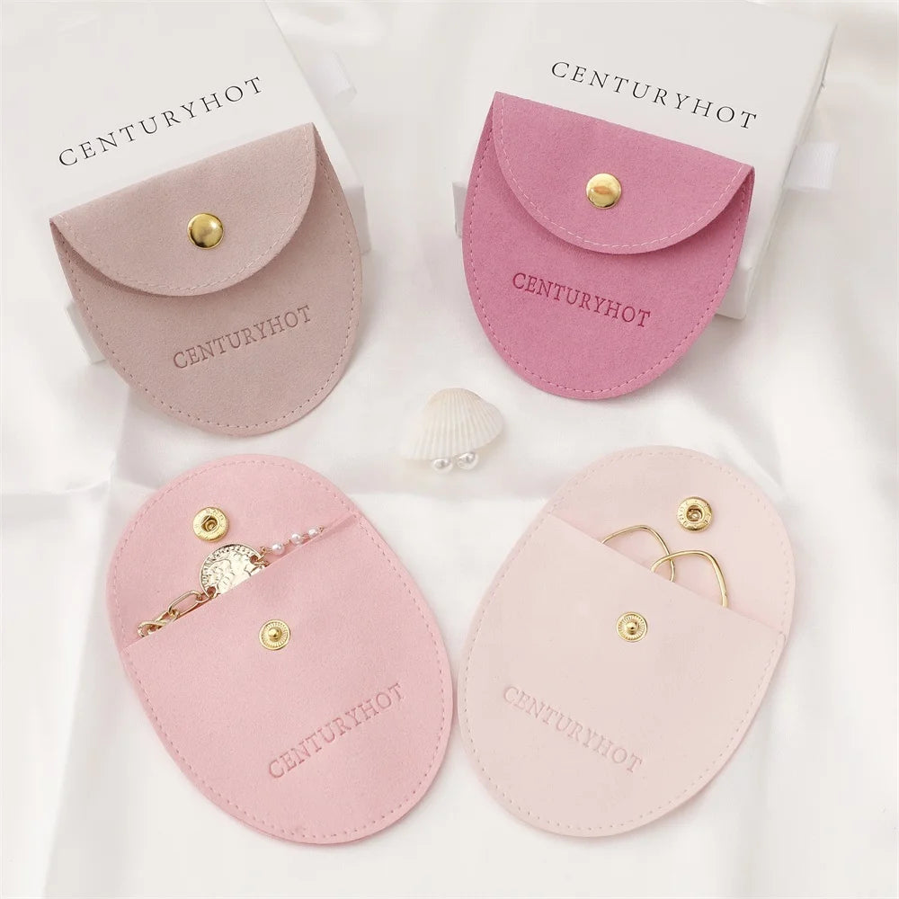 PUPPYSEW 8*8cm Microfiber Jewelry Bags Personalized  Jewelry Packaging Pouch Roubd Jewelry Pouch Bag With Logo