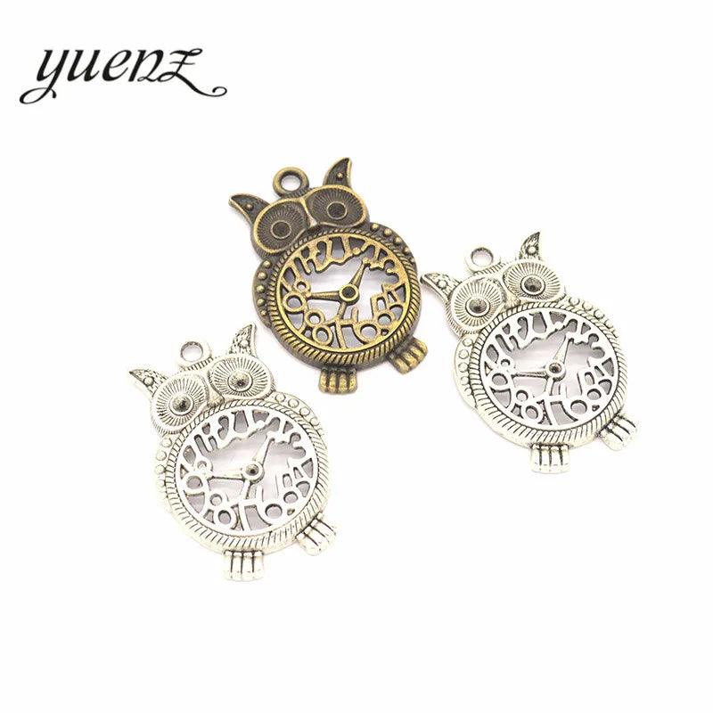 YuenZ Antique Silver Color Bracelets Owl Charm Pendants Fit Jewelry Making Findings DIY Charms Handmade D113