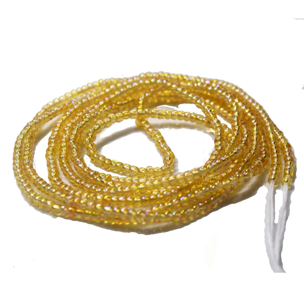 Handmade 50 Inches Adjustable Bulk Tie on Waist Beads on Cotton Cord Belly Chain Body Jewelry Power Gold Color