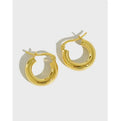 EA528 Yiwu Busheng 925 Sterling Silver Minimalist Tube Earrings Wholesale 18k Gold Plated Huggie Hoop Earrings for Women
