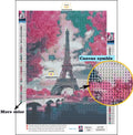 LS Hot Sale more Color 5D DIY Crystal Diamond Painting Kits Landscape Eiffel Tower Under Cherry Blossoms Paintings