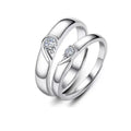 BASQUESUN Factory Eternal Couple Copper Inlaid Zircon Zircon Fashionable and Simple Love Shaped Open End Pair Ring