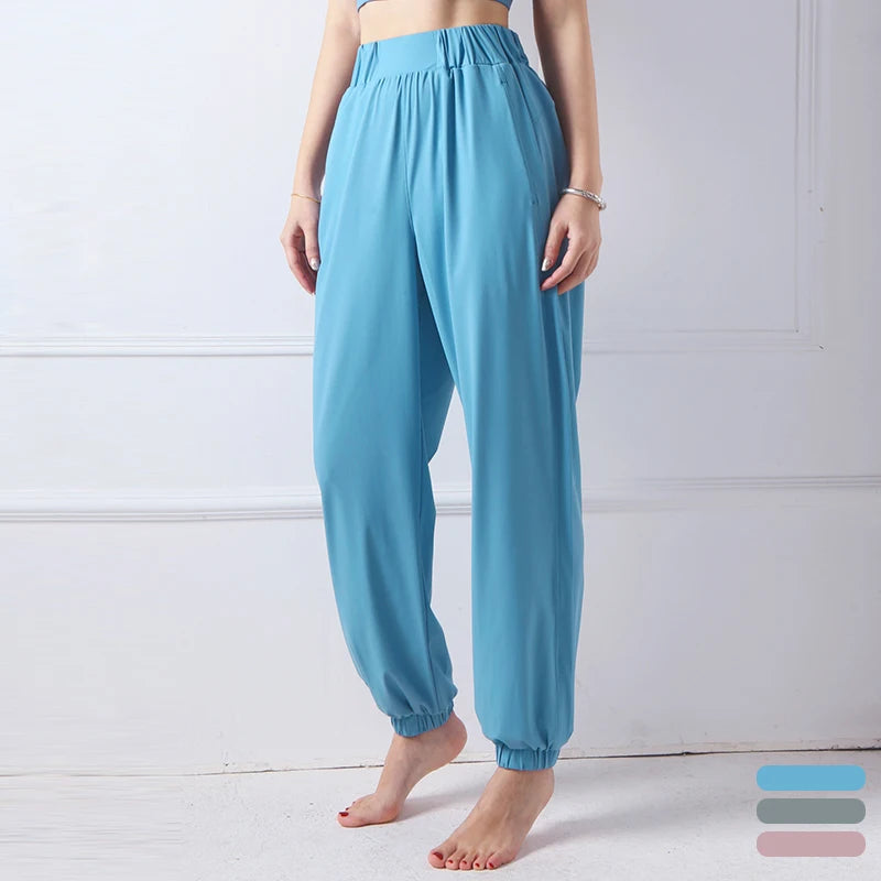 New Design Breathable Spandex Quick Dry Gym Sports Jogger Pants Large Size Hip-Hop Dance Baggy Sweatpants for Women