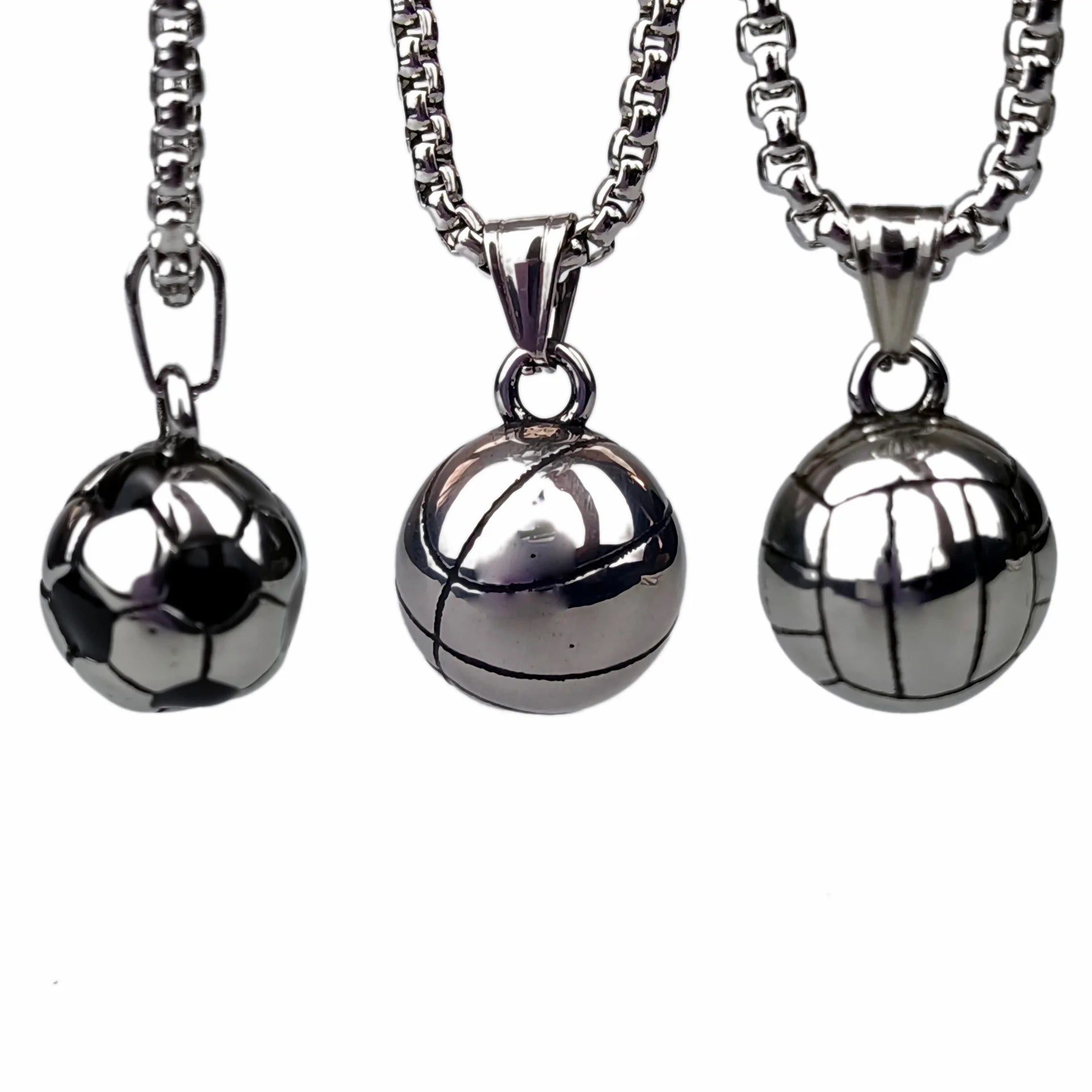 Color Retention Stainless Steel Accessories Basketball Soccer Volleyball Necklaces Sports Ball Pendant Necklace Gifts for Women