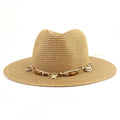 2024 Summer Collection New Arrival Women's Paper Straw Beach Fedora Sun Hat Stars Shells Decoration Fashionable Panama Hats