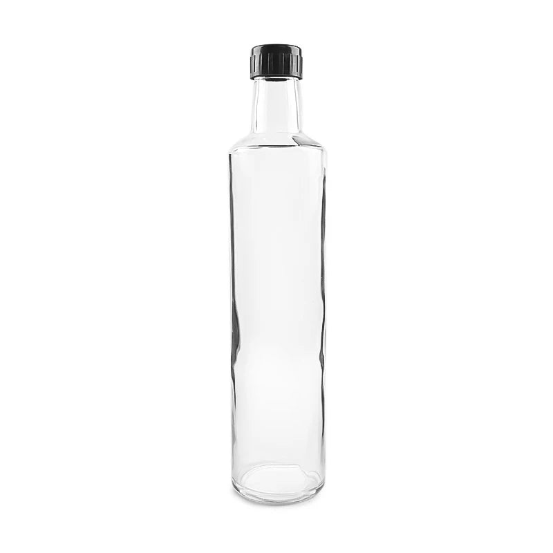 Empty 500ml 50cl Clear Round Glass Olive Oil Bottle with Cap Wholesale