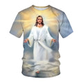 Lcool Plus Size Custom Men's Jesus T-Shirt Christian t Shirts Designs Religious 3d Digital Print T-shirt