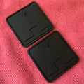 square Shape Round Corner All Black Rubber Patchhot Sell Convex logo Stitching PVC Rubber Badge for Backpack
