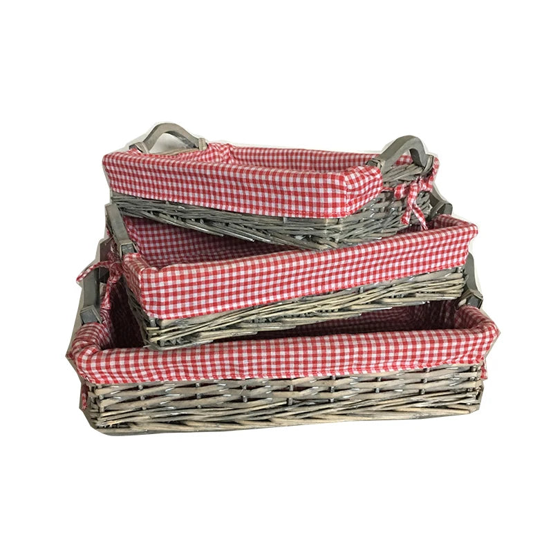 Kitchen Woven Wicker Basket for Bread and Fruit Storage and Display