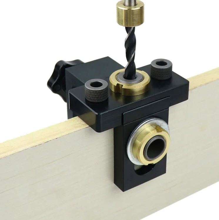 L-HT90 New Design 3 in 1 Dowel Drilling Hole Locator Jig with Drills Woodworking Hole Drilling Tools MegaBDM
