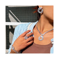 High Quality Shiny Zirconia Fashion Bridal Jewelry Set Design Necklace Earrings 4pcs Jewelry Set for Ladies Wedding