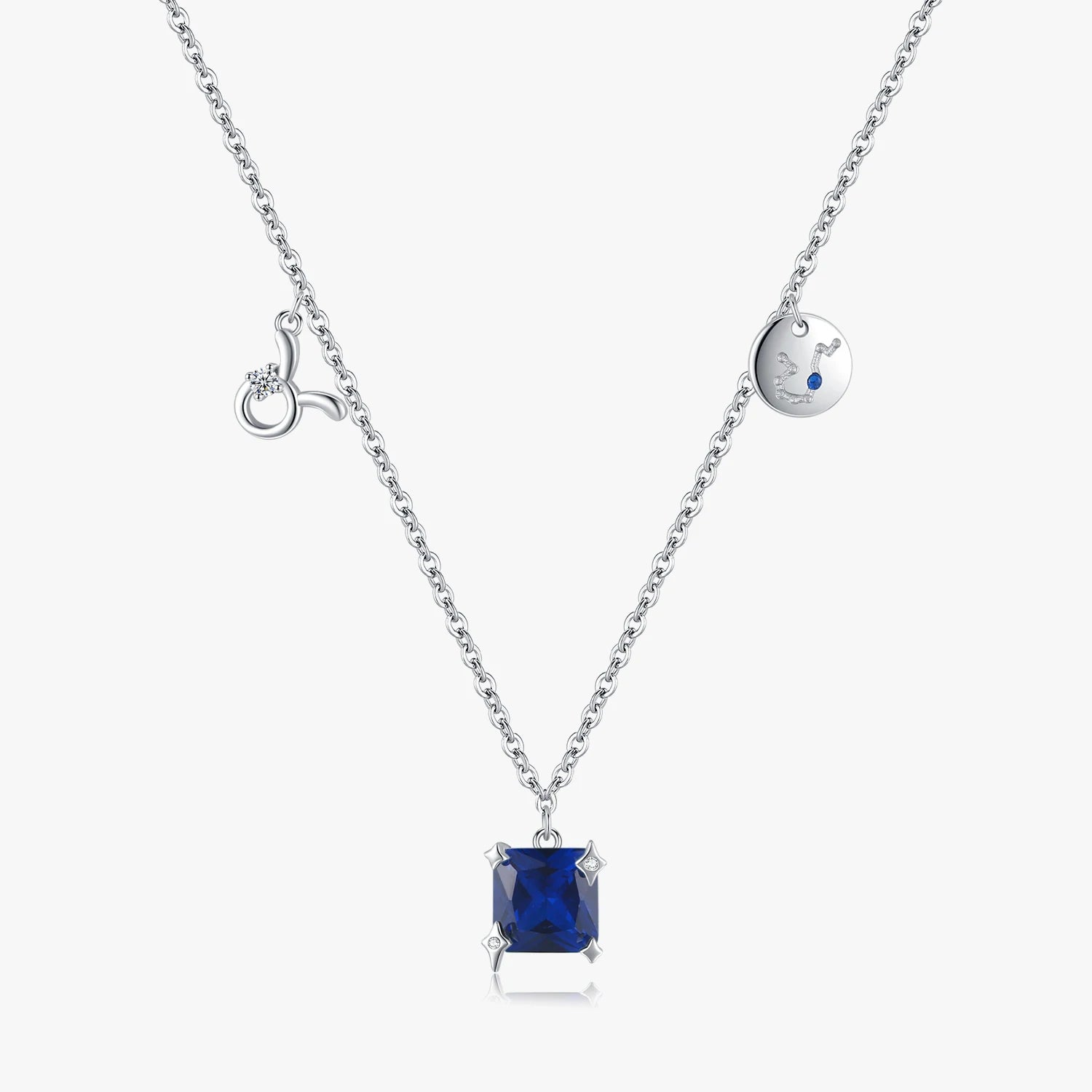 925 Sterling Silver Fashion Fine Jewelry Signs of Zodiac Taurus Symbol Brand Charms Pendant Link Chain Necklace
