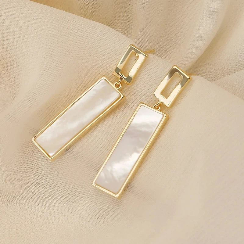Geometric Rectangle Stud Earrings Acrylic Long Earrings for Women 2025