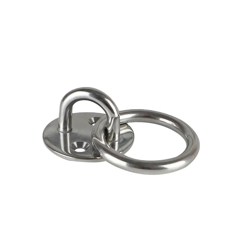 Rigging Hardware Round Eye Plate with Ring SS304 Anchor Mount Great for Yoga Swings Hammocks