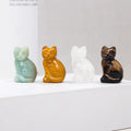 Hand Carved Natural Various Animal Gemstone Crystal Carving Wolf Elephant Cat Dolphin Dragon Crafts Cat Healing Gifts