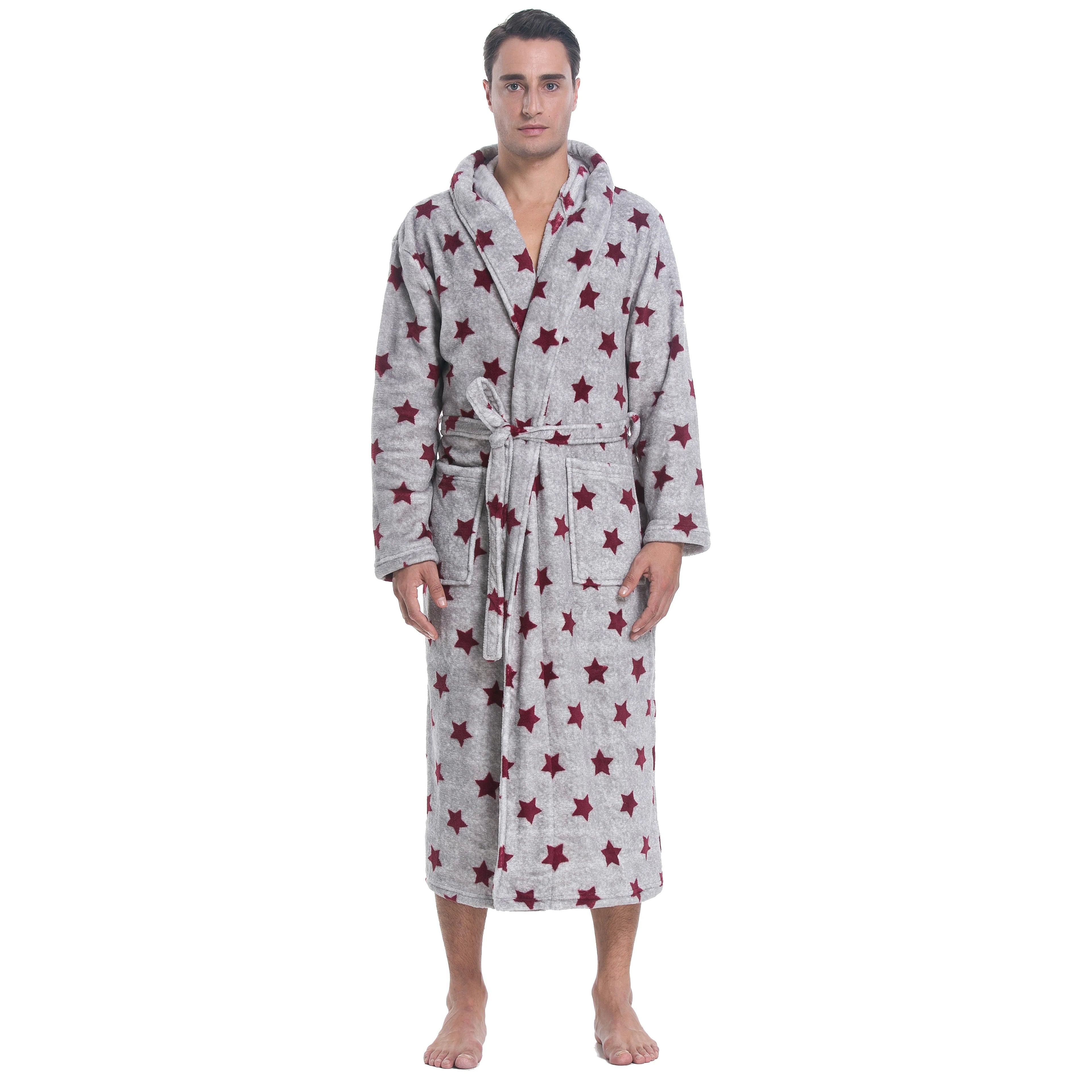 China Factory Customized Wholesale Price Thermal Robes Cotton Cut Velvet Waffle Coral Fleece Bathrobe for Men Women for Hotel