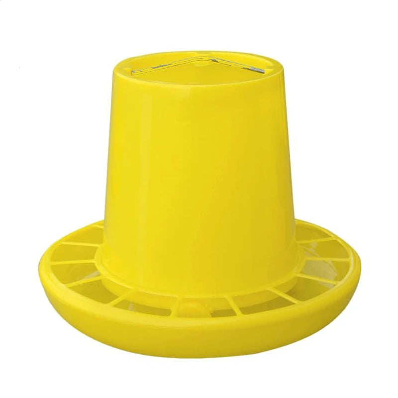 New Hot Selling Portable Yellow Automatic Wet/Dry Feeder 1.5kg Poultry Plastic Chicken Feed Bucket