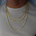 Fashion Classic Stainless Steel Hip Hop Figaro Chain Necklace Gold Plated for Men Women-Wedding Engagement Anniversary Gift