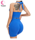 Women's High Waist Nylon Seamless Biker Gym Shorts Workout Scrunch Butt Lifting Yoga Pants with Solid Pattern