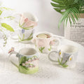 Original 3D Relief Tulip Hand Painted Flower Ins Girl Heart Wind Bell Flower Ceramic Mug Holiday Gift Cup