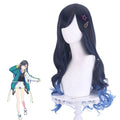 Mengtong Wholesale Anime Cosplay Synthetic Wig Long Curly Blue Body Wave Machine Made Technique
