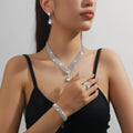 Elegant Bridal Jewelry Set  Necklace Earrings & Bracelet for Stunning Wedding and Evening Looks