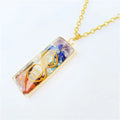 Colorful Orgone Energy Crystal Cuboid Shape Pendant Metal Circles Gemstones Acrylic Resin Orgonite Necklace