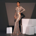 10456 Fashion Elegant Rhinestone Crystal Lace Flowery Fancy Wedding Party Dress With Diamond for Women