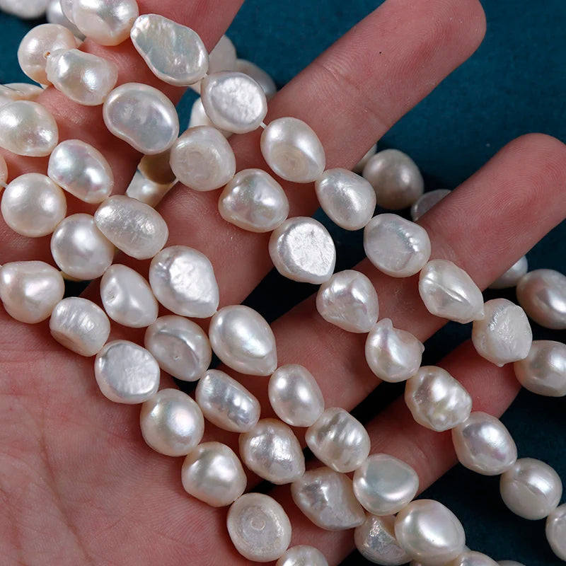 9mm Baroque Freshwater Pearl Beads White Irregular Loose DIY Natural Ingredients