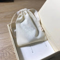 Custom Logo Printed Cotton Canvas Drawstring Pouch Gift Jewelry Packaging White Gift Card Bracelet Necklace Jewelry Bags