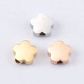 MECYLIFE Wholesale Stainless Steel Bead Charm With Hole Flower Shaped DIY Custom Charm Pendant
