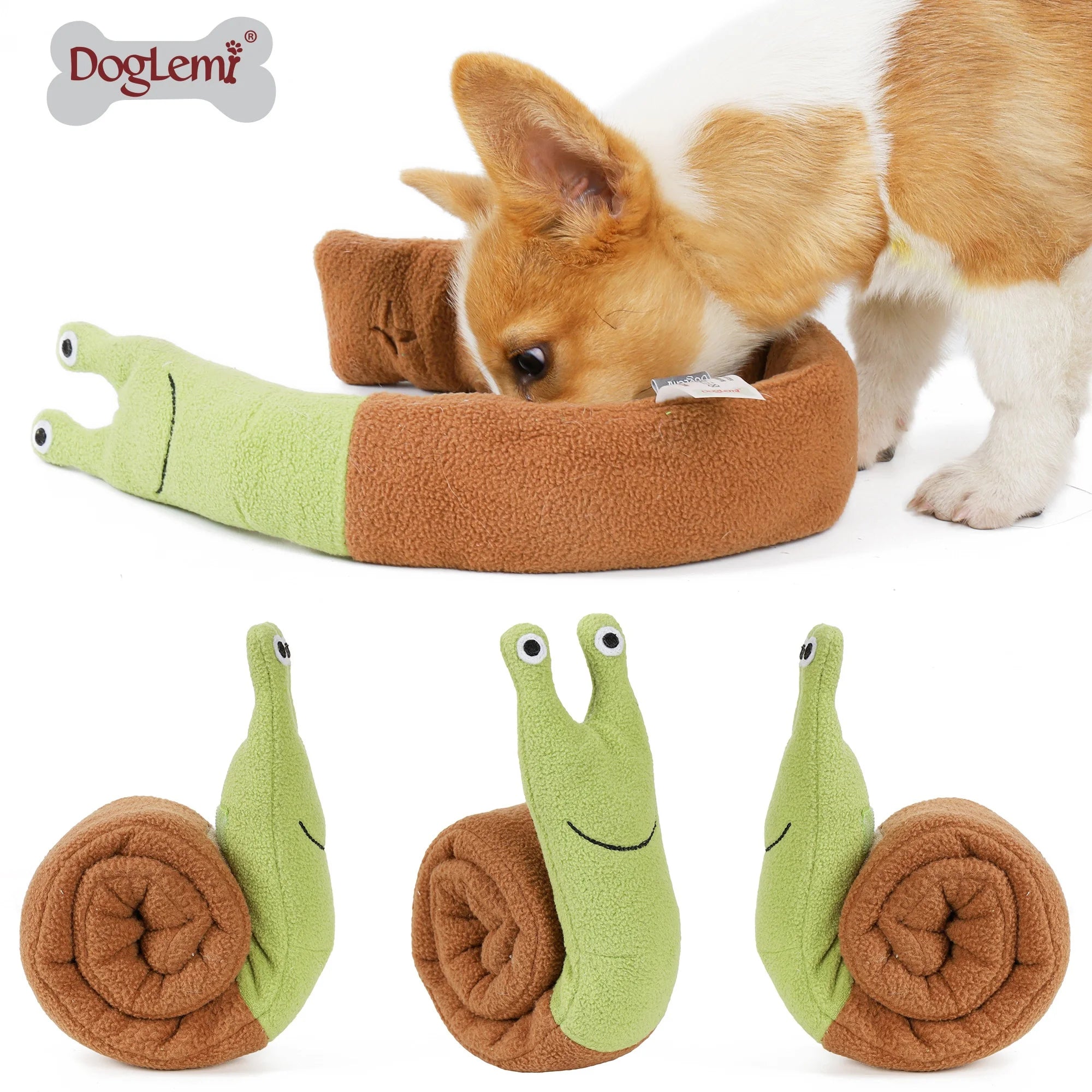 Best Designer Custom Eco-Friendly Snail Dog Chew Toy Washable IQ Training Fun Pet Toy
