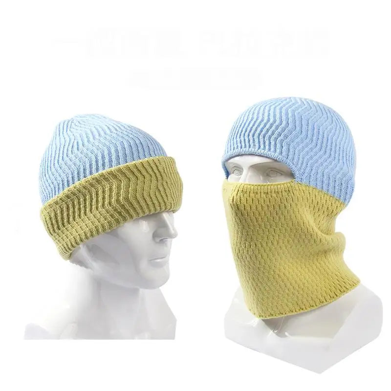 2 in 1 Balaclava Ski Mask Beanie  Full Face Cover Winter Warm Knit Hat for Men Women