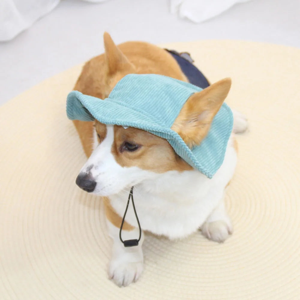 Dog Accessories Sunscreen Bucket Corduroy Customized Dog Hat Cap Outdoor Hats for Small Dogs Pet Accessories Wholesale