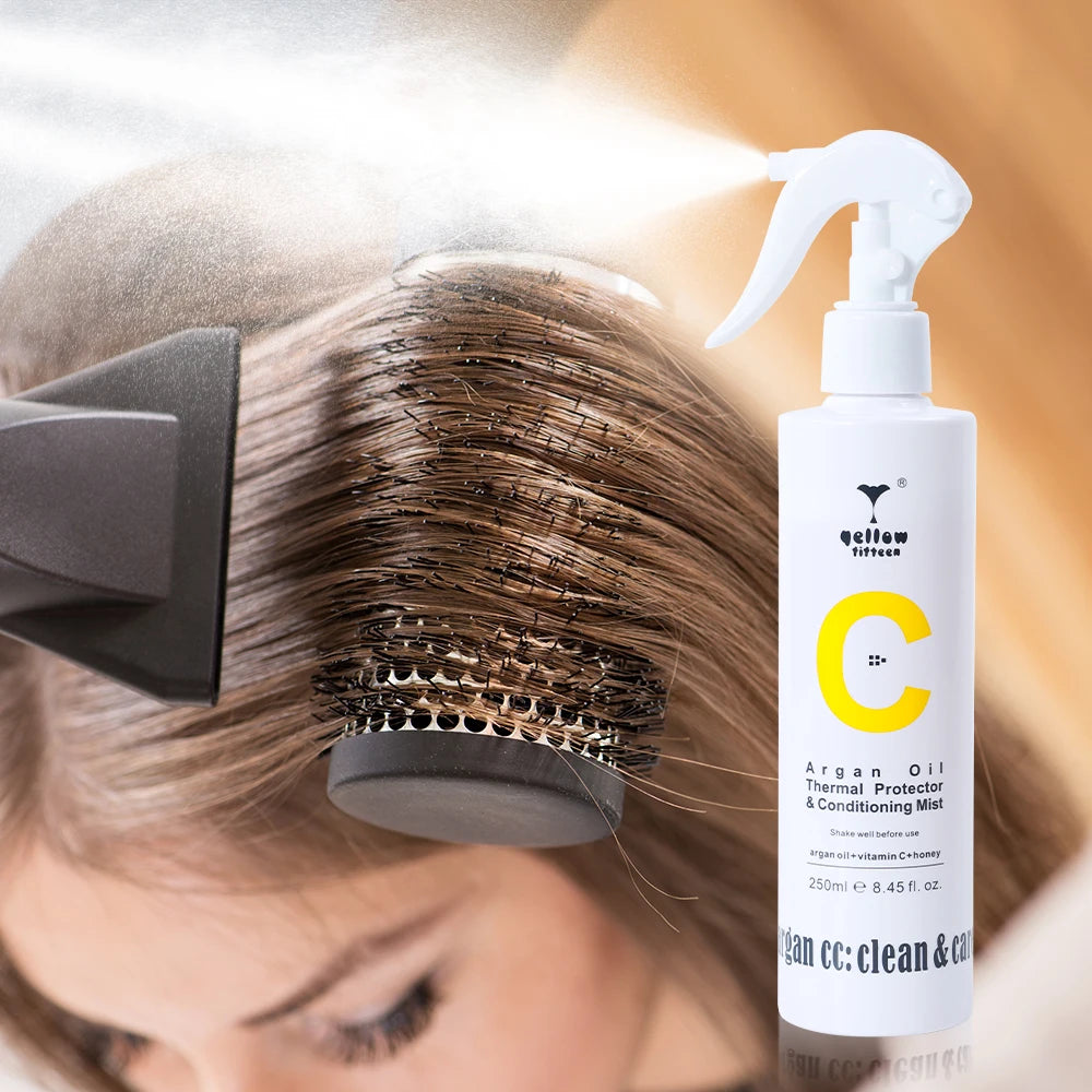 OEM/ODM Argan Oil Honey Heat protection Sun Protect Detangler Hair Care Mist Anti Frizzy Hair Spray