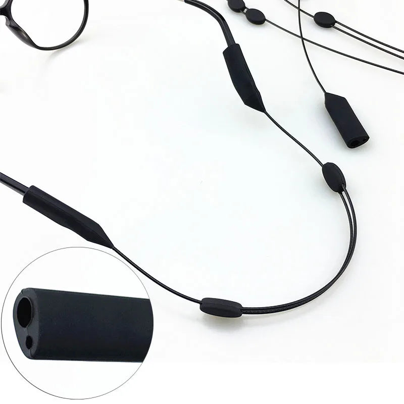 Double Hole Silicone Sports Strap Adjustable Elastic Eyewear Retainer Sunglasses Cord Chain Holder for Eyewear Accessories