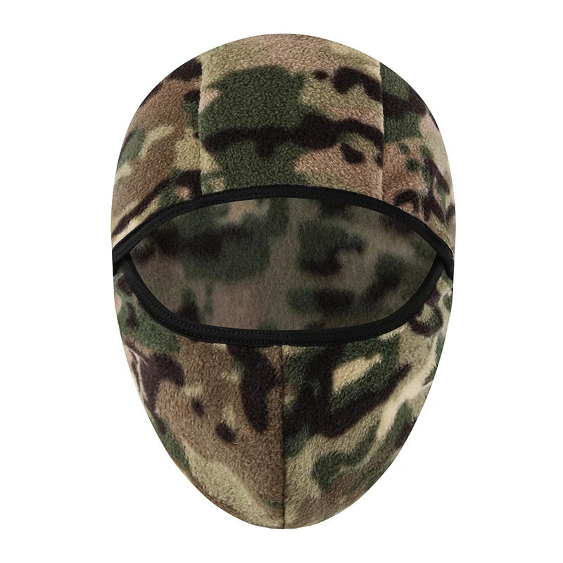 Tactical Fleece Ear Warmer Balaclava Custom Logo Ski Mask Hat Camo Winter 100% Polyester Unisex Adults Sports Fishing Daily