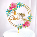 Creative Acrylic Cake Topper Happy Birthday Cake Toppers Baby Shower Party Cupcake Topper Kids Gifts and Favors Cake Decorations