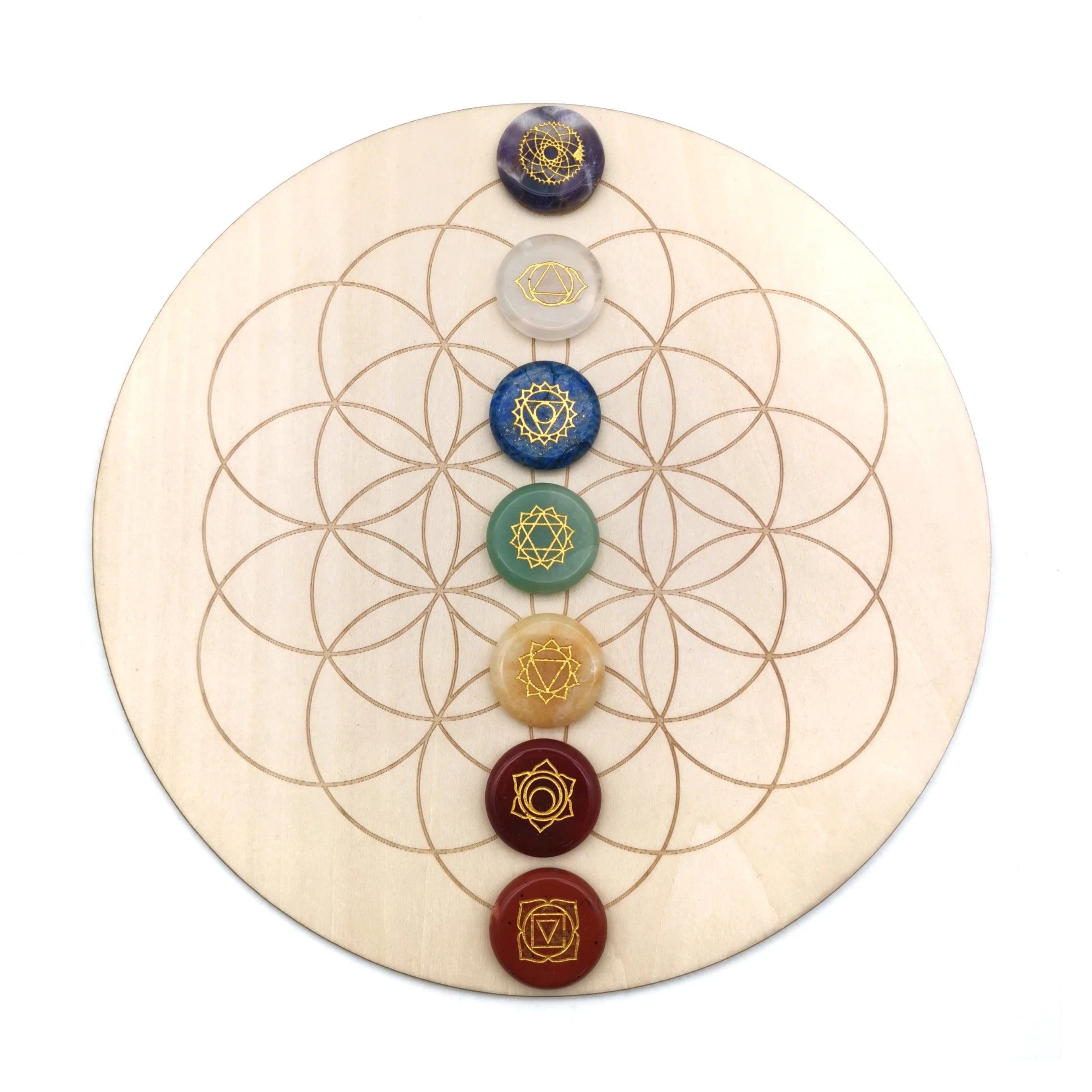 Sven Chakra Set Healing Spiritual Energy Crystal Colored Gemstone 7 Chakra for Meditation
