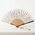 Elegant Custom Logo Bamboo Folding Fan Handmade Painted Handheld Fan for Wedding Favors Party Decoration Souvenir