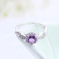 A4016 Abiding Wholesale Amethsy Gemstone Rings Sterling 925 Silver Rings for Women